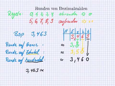 Klasse 6 Runden von Dezimalbrüchen (Kommazahlen)