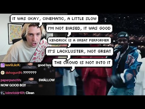 xQc Reacts to Kendrick Lamar's Apple Music Super Bowl Halftime Show