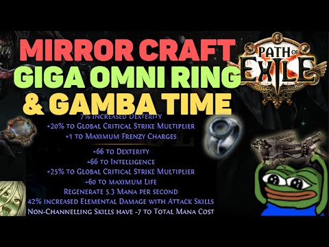 MIRROR Crafting the GIGA Omni Ring + BIG GAMBA 25 Apothecary in Ancestors [Path of Exile 3.22]