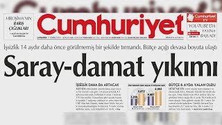 “Saray-damat yıkımı” Cumhuriyet Gazetesi’nin manşet haberi.