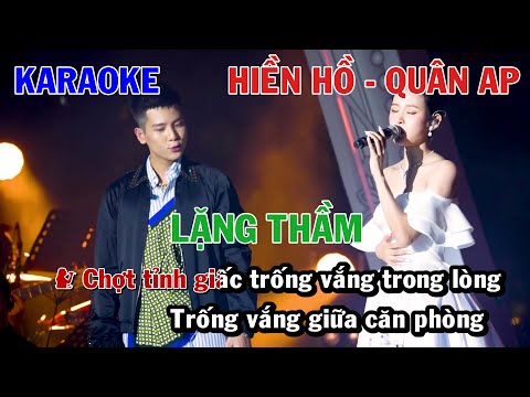 LẶNG THẦM - QUÂN A.P x HIỀN HỒ | KARAOKE NHẠC TRẺ | BEAT SONG CA COVER
