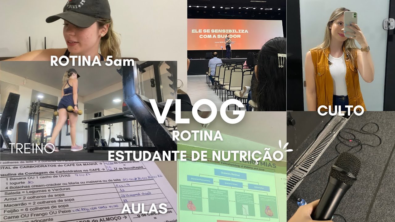 #VLOG | UM DIA COMIGO NA FACULDADE DE NUTRIÇÃO, ROTINA 5am, TREINO, VIDA SAUDÁVEL, AULAS, CULTO+