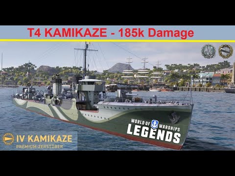 KAMIKAZE T4 - 185k Schaden - World of Warships Legends