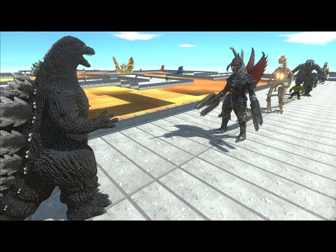 HEISEI GODZILLA VS GHIDORAH LAVA DEATH RUN - Animal Revolt Battle Simulator