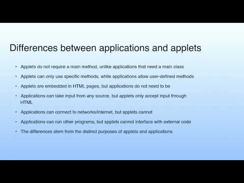 Differences Between Applications And Applets Lecture 05 Java Applet Programming