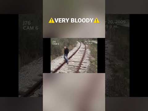 Man gets hit by a train ⚠️WARNING VERY BLOODY#memes #shorts