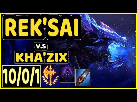 DOUBTFULL (REK'SAI) vs KHA'ZIX - 10/0/1 KDA JUNGLE GAMEPLAY - NA Ranked GRANDMASTER