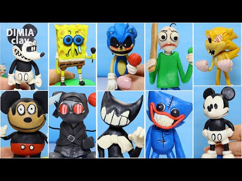 Making All Friday Night Funkin' Compilation with clay, sculpture timelapse (FNF mods) | Dimia clay