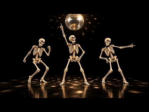 Halloween Skeleton Dance | Disco Party Background for TV & Projector