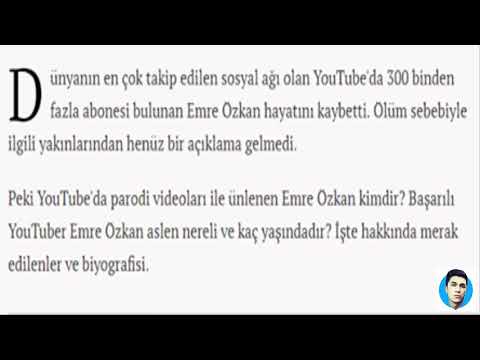 SON DAKİKA!!ÜNLÜ YOUTUBER EMRE ÖZKAN STÜDYOSUNDA HAYATINI KAYBETTİ