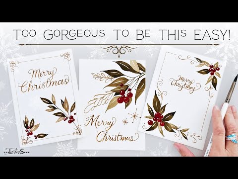 ¡ATENCIÓN! 🤩 ¡Demasiado fácil para ser tan bonita! Impresionantes tarjetas navideñas de acuarela ...