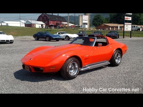 1976 Orange Flame Corvette Black Interior 4 Speed Manual For Sale Video