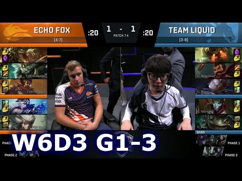 Echo Fox vs Liquid Game 3 | S7 NA LCS Spring 2017 Week 6 Day 3 | FOX vs TL G3 W6D3 1080p