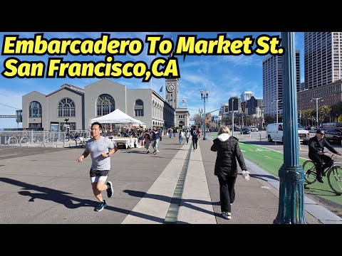 [4K] Walking The Embarcadero To Downtown | San Francisco, CA