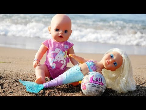 LOL Surprise -nukke Baby Born nukkea varten. Merenneitonukke ui meressä.