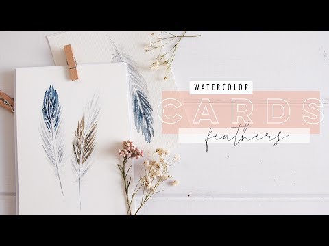 15 Minute Watercolor Cards | Pretty Feathers EP 6