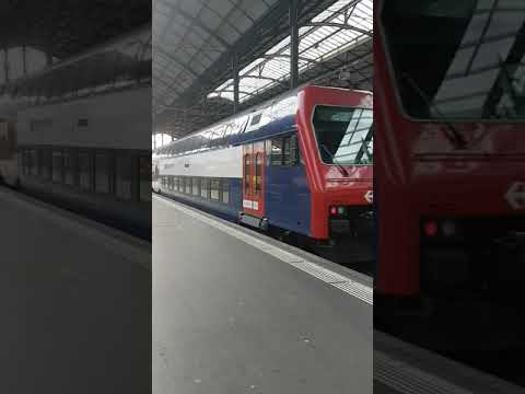 SBB Re 450 DPZ Abfahrt als IR 70 nach Zürich, HB in Luzern