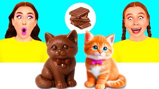 Real Food vs Chocolate Food Challenge | Kitchen Hacks and Tricks by BaRaFun Challenge