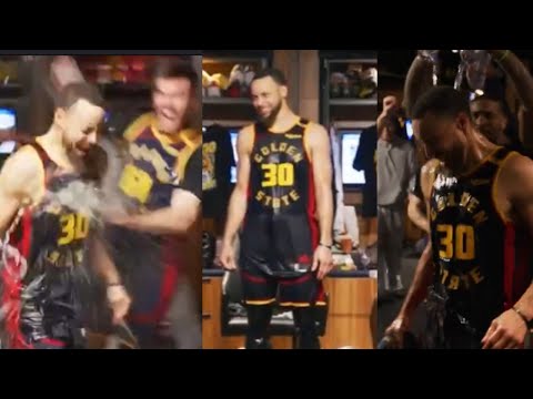 Steph Curry GETS PRANKED in warriors Locker with wild CELEBRATION after 4,000 threes & Kerr also