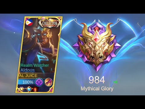 GLOBAL ALDOUS 1 SHOT BUILD IN MYTHICAL GLORY SOLO RANKED!!!