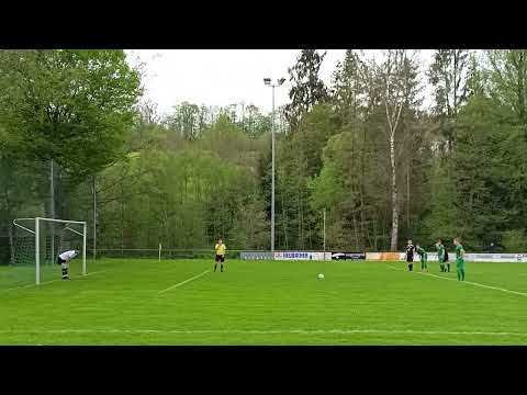 Verschossener Elfmeter für den TSV Bartholomä im Spiel beim TSV Leinzell am 07.05.2023