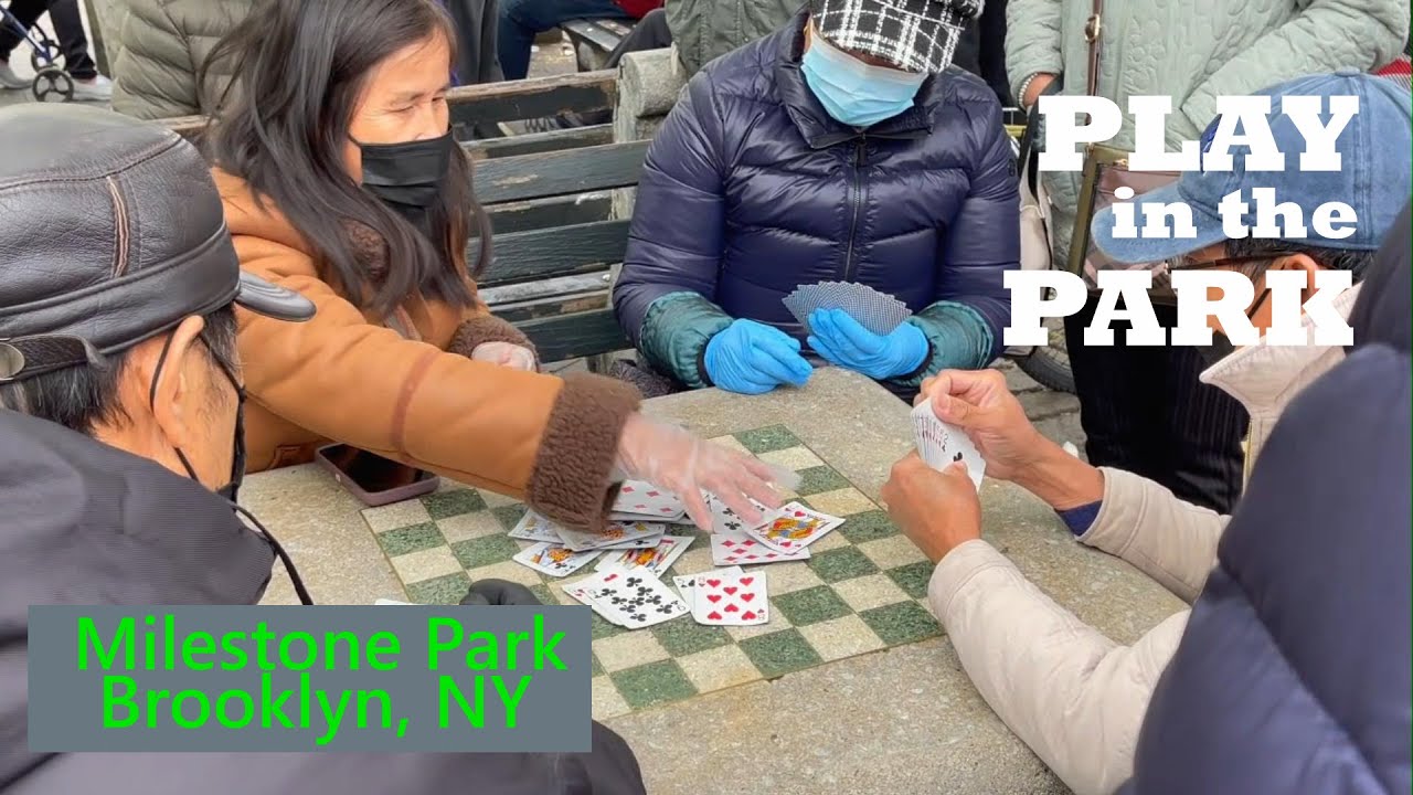 Casino in the Park, Brooklyn. Card Play, Rummikub, Mah Jong, Chess, and Dominoes. Milestone  Park