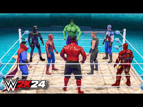I Put All Avengers in Battle Royale Match - WWE 2K24