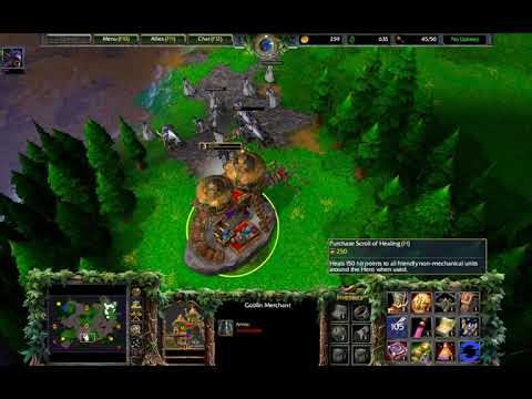 WarCraft III: Reforged - PVP 1v1 on Broken Isles map, NE vs HU, easy win