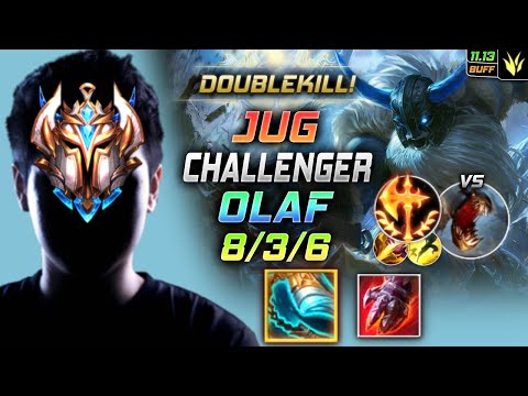 Challenger Olaf Jungle vs Fiddlesticks - 챌린저 정글 올라프 템트리 룬 스테락 정복자 オラフ Олаф 狂战士 歐拉夫 - LOL KR 11.13