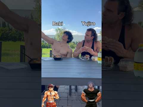 Baki & Yujiro have lunch 👹 @fakenattyjeff #yujirohanma #bakihanma