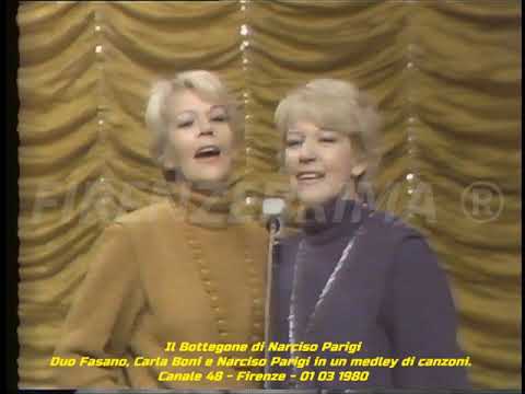 Il Bottegone Narciso Parigi, Carla Boni, Duo Fasano medley di canzoni. Canale 48. 1980