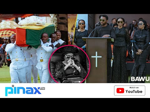 Painful Moment the C0ffin of 1st Lady Konadu Rawlings Arrived at Independence Square for Her Burial