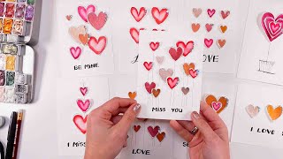 8 💗 BEST Ideas for VALENTINE'S Greeting Cards - WATERCOLOUR for Beginners @skrimwatercolors
