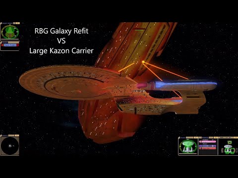 RBG Galaxy Class Refit VS Kazon Carrier | Delta Quadrant | Star Trek Ship Battle | Bridge Commander