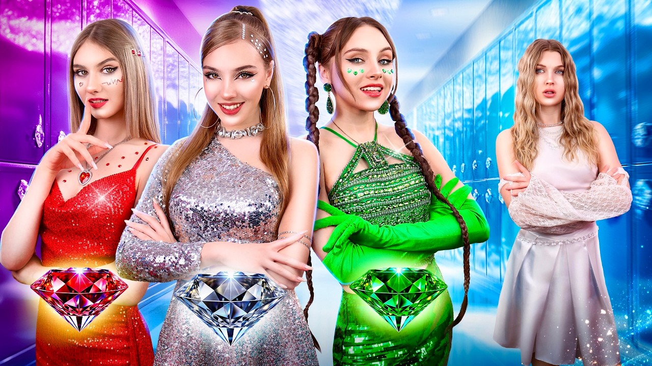Esmeralda, Rubi e Diamante Tornaram-se Meninas Malvadas! Joias Envergonham Adolescentes na Escola