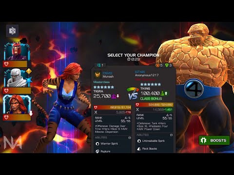 Rank 4 Tigra vs Alliance War Thing Boss. They're Too Easy Now