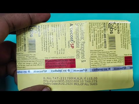 Aceclofenac Paracetamol Serratiopeptidase Tablet Exporters from India