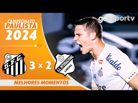 SANTOS 3 X 2 INTER DE LIMEIRA | MELHORES MOMENTOS | 12ª RODADA DO CAMPEONATO PAULISTA 2024 |ge.globo
