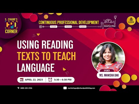 S Chand's CPD Initiative | Using Reading Texts to Teach Language | Speaker- Ms Manisha Dak
