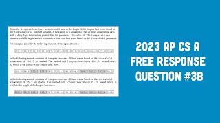 2023 AP Computer Science A FRQ #3B
