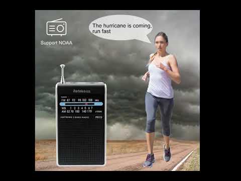 Retekess PR15 Pocket NOAA Weather Radio, AM FM Weather Radio Portable