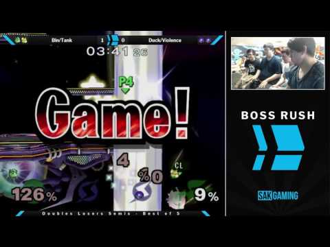 Boss Rush: Duck Doubles Losers Semis - Bin/Tank (Green) vs Duck/Violence (Blue)