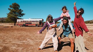 4 people Living in a Bus