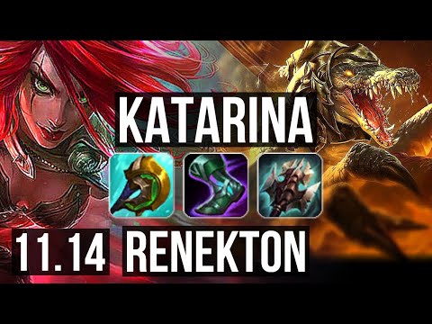 KATARINA vs RENEKTON (MID) | 17/1/4, Quadra, Legendary, 700+ games | KR Diamond | v11.14