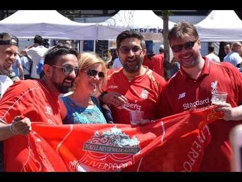 26.05.2018. Liverpool fans sing "Allez, Allez, Allez" in Kiev