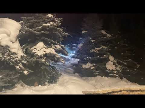 Snow Cat midnight grooming Quit ‘n Time Ski Run behind Casa Di Lorenzo