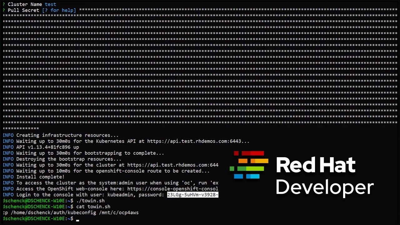 Installing Red Hat OpenShift 4 on AWS using Windows