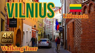 Vilnius Lithuania Walking Tour in 4K 60fps | Cathedral Square, Old Town & Užupis – March 2025