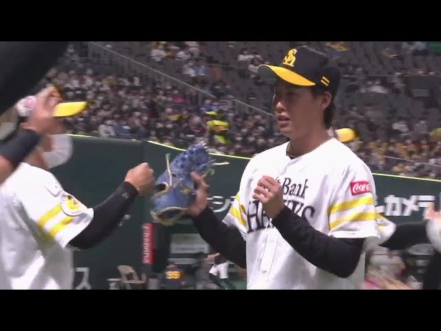 【4回表】反撃を呼ぶ好投!! ホークス・中村亮太が1イニングを無失点に抑える!! 2022年3月16日 福岡ソフトバンクホークス 対 阪神タイガース