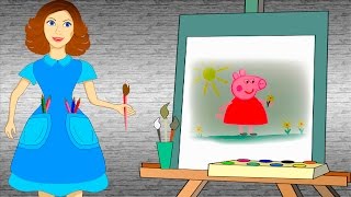 Смотреть онлайн Как ребенку поэтапно нарисовать свинку Пеппу